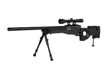 Fusil SNIPER SA-S14 EDGE TYPE L96 AW308 CROSSE PLIABLE SPRING + LUNETTE + BIPIED BLACK SPECNA ARMS