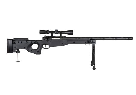 Fusil SNIPER SA-S14 EDGE TYPE L96 AW308 CROSSE PLIABLE SPRING + LUNETTE + BIPIED BLACK SPECNA ARMS