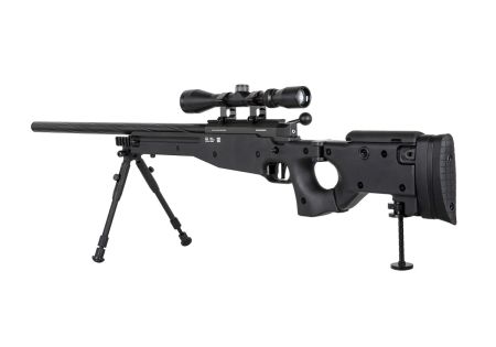 Fusil SNIPER SA-S14 EDGE TYPE L96 AW308 CROSSE PLIABLE SPRING + LUNETTE + BIPIED BLACK SPECNA ARMS