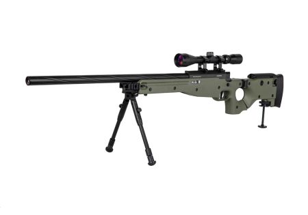 Fusil SNIPER SA-S14 EDGE TYPE L96 AW308 CROSSE PLIABLE SPRING + LUNETTE + BIPIED OLIVE SPECNA ARMS