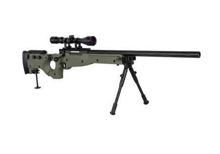 Fusil SNIPER SA-S14 EDGE TYPE L96 AW308 CROSSE PLIABLE SPRING + LUNETTE + BIPIED OLIVE SPECNA ARMS