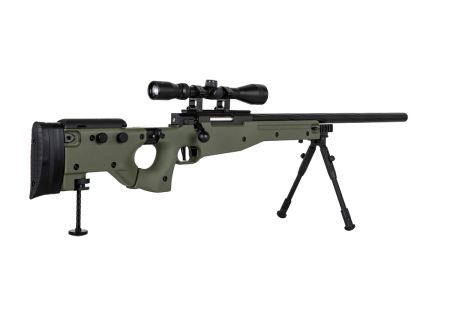 Fusil SNIPER SA-S14 EDGE TYPE L96 AW308 CROSSE PLIABLE SPRING + LUNETTE + BIPIED OLIVE SPECNA ARMS