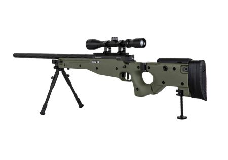 Fusil SNIPER SA-S14 EDGE TYPE L96 AW308 CROSSE PLIABLE SPRING + LUNETTE + BIPIED OLIVE SPECNA ARMS