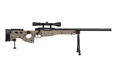 Fusil SNIPER SA-S14 EDGE TYPE L96 AW308 CROSSE PLIABLE SPRING + LUNETTE + BIPIED TAN SPECNA ARMS