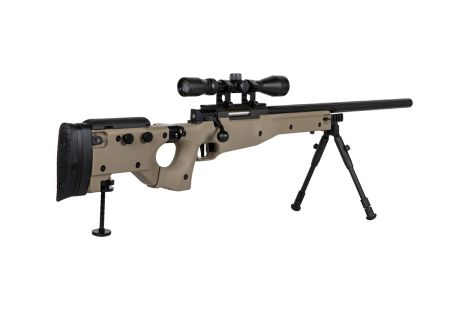 Fusil SNIPER SA-S14 EDGE TYPE L96 AW308 CROSSE PLIABLE SPRING + LUNETTE + BIPIED TAN SPECNA ARMS