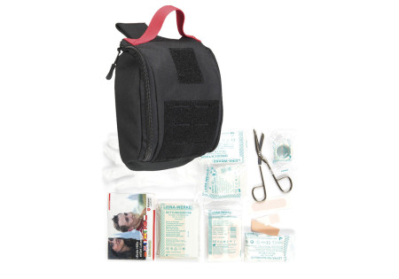 Poche TROUSSE DE SECOURS IFAK 25 PIECES 16x7x21,5cm SYSTEME MOLLE MILTEC BLACK