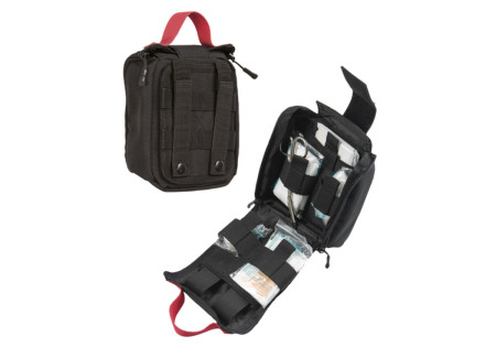 Poche TROUSSE DE SECOURS IFAK 25 PIECES 16x7x21,5cm SYSTEME MOLLE MILTEC BLACK