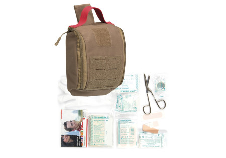 Poche TROUSSE DE SECOURS IFAK 25 PIECES 16x7x21,5cm SYSTEME MOLLE MILTEC TAN