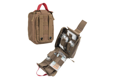 Poche TROUSSE DE SECOURS IFAK 25 PIECES 16x7x21,5cm SYSTEME MOLLE MILTEC TAN