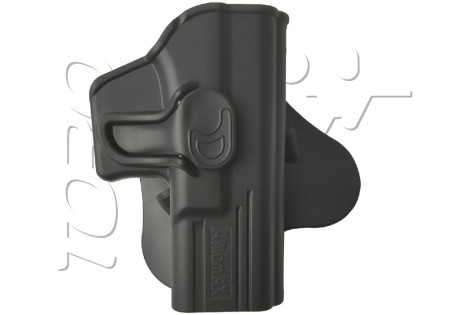 Holster RIGIDE CEINTURE ROTATIF DROITIER GLOCK G19 AMOMAX