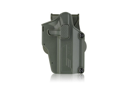 Holster RIGIDE CEINTURE ROTATIF UNIVERSEL DROITIER PER-FIT OLIVE AMOMAX