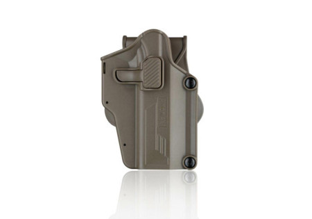 Holster RIGIDE CEINTURE ROTATIF UNIVERSEL DROITIER PER-FIT TAN AMOMAX