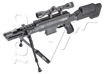 Carabine 4.5mm (Plomb) SNIPER TACTICAL BLACK OPS NITRO PISTON + LUNETTE + BI-PIED (E 19.9J)