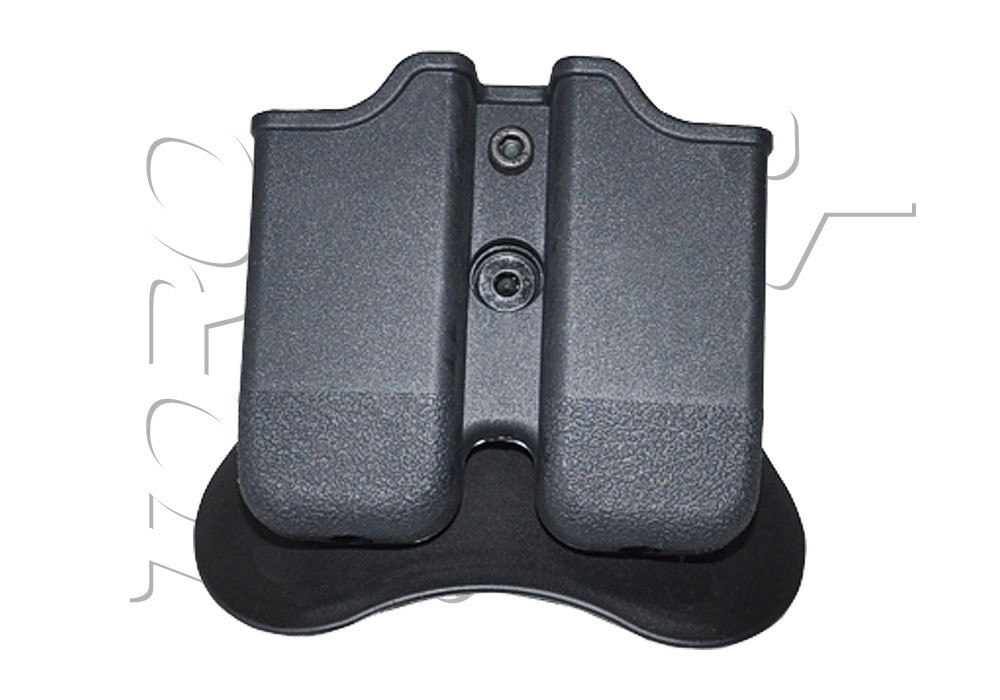 Porte chargeur DOUBLE RIGIDE CEINTURE ROTATIF GLOCK 17 à 34 et SP2022 CYTAC