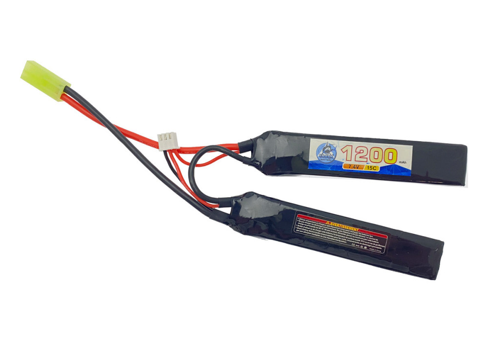 Batterie LIPO 7.4V 1200 mAh 15C 110x20x6mm 2 STICKS