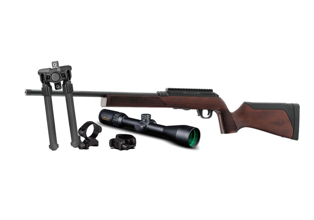 PACK Carabine 22LR FORCE B1 WOOD CLASSIC HAMMERLI ARMS - Catégorie C + LUNETTE KONUSPRO 3-10X44 + ANNEAUX DE MONTAGE + BIPIED