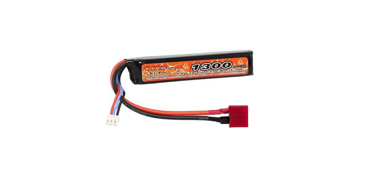 Batterie LIPO 7.4V 1300 mAh 25C 16x19x96mm 1 PACK T-DEANS VB POWER