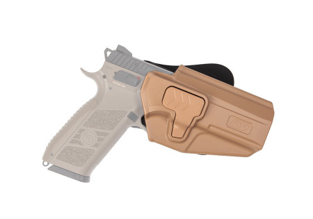 Holster RIGIDE CEINTURE ROTATIF DROITIER CZ P07 P09 CZ75 SP-01 TAN ASG