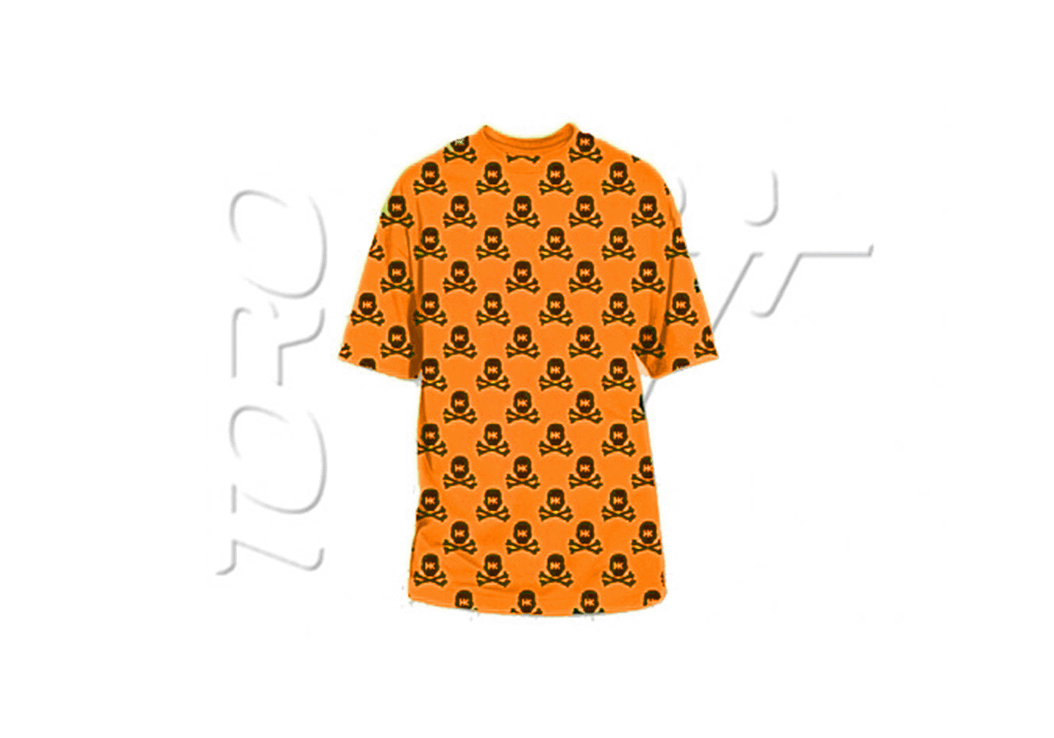 HK T-SHIRT ALL OVER NEON ORANGE/BLACK