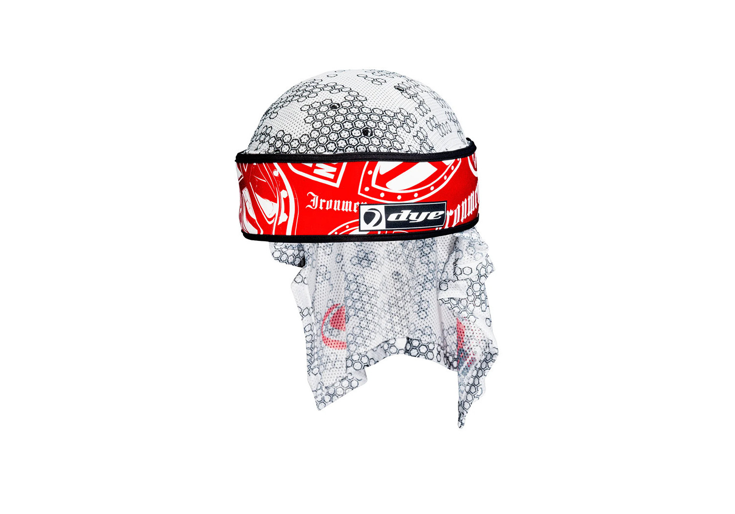 Head Wrap WHITE RED IM HYPERCAM DYE X HALO