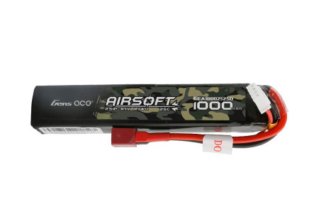 Batterie LIPO 7.4V 1000 mAh 25C 105x19x11mm 1 STICK T DEANS 2S1P GENS