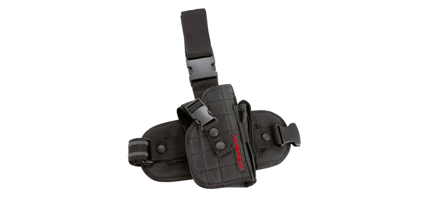 Holster de CUISSE PISTOLET + POCHE CHARGEUR NYLON BLACK UMAREX