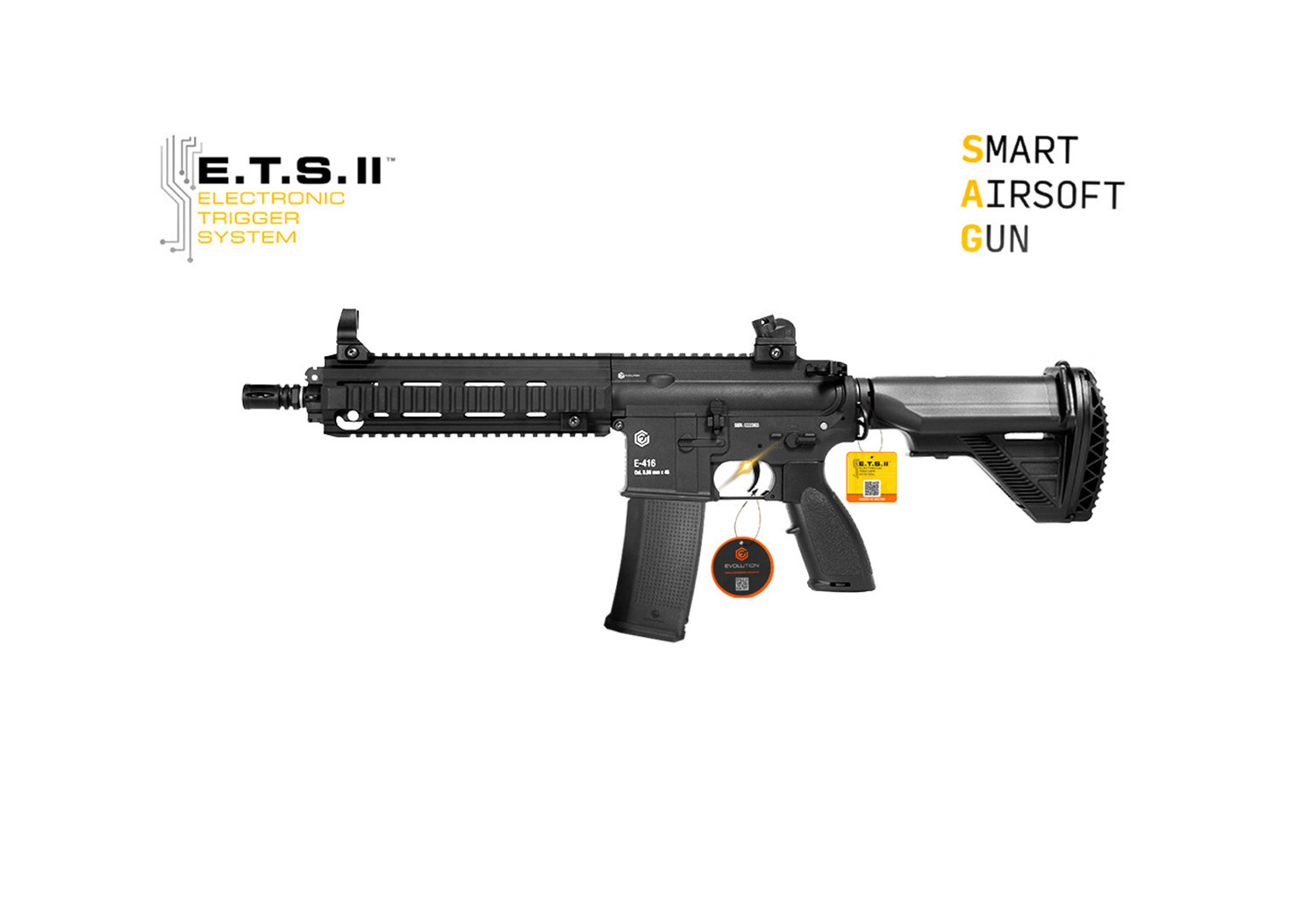 Fusil TYPE HK416 E-416 CQB CARBONTECH ETS.II EVOLUTION AIRSOFT