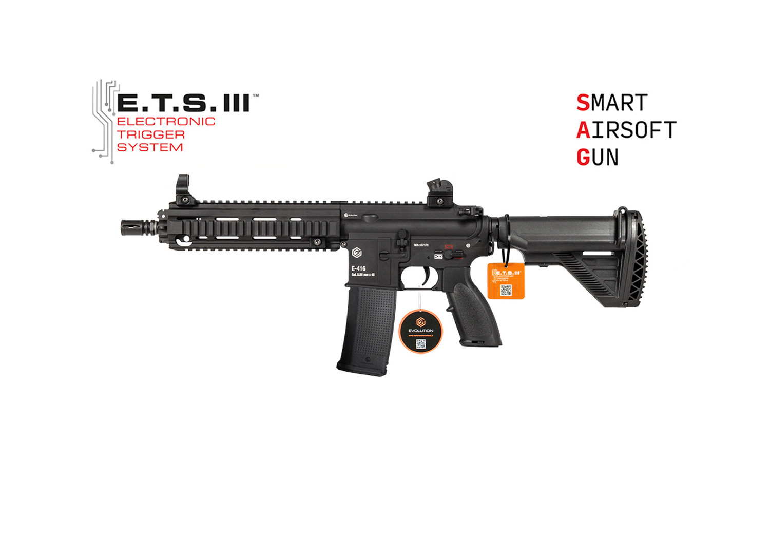 Fusil TYPE HK416 E-416 CQB METAL ETS.III EVOLUTION AIRSOFT