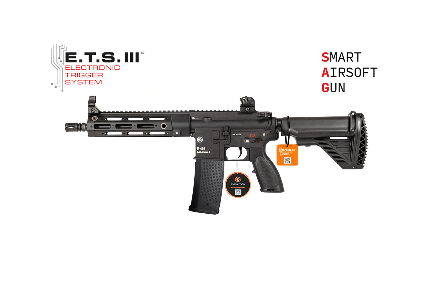 Fusil TYPE HK416 E-416 CQB RAHG METAL ETS.III EVOLUTION AIRSOFT