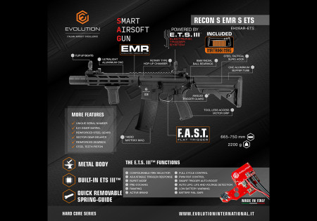 Fusil RECON S EMR SILENCIEUX ETS.III EVOLUTION AIRSOFT