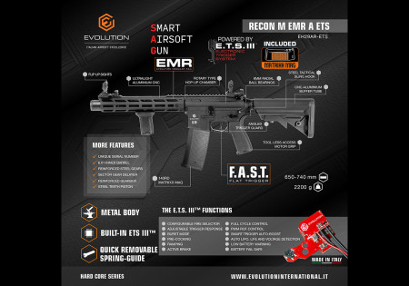 Fusil RECON M EMR AMPLIFICATEUR ETS.III EVOLUTION AIRSOFT