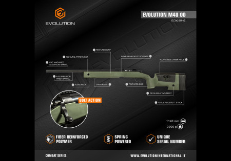 Fusil SNIPER M40 EVOLUTION AIRSOFT GREEN