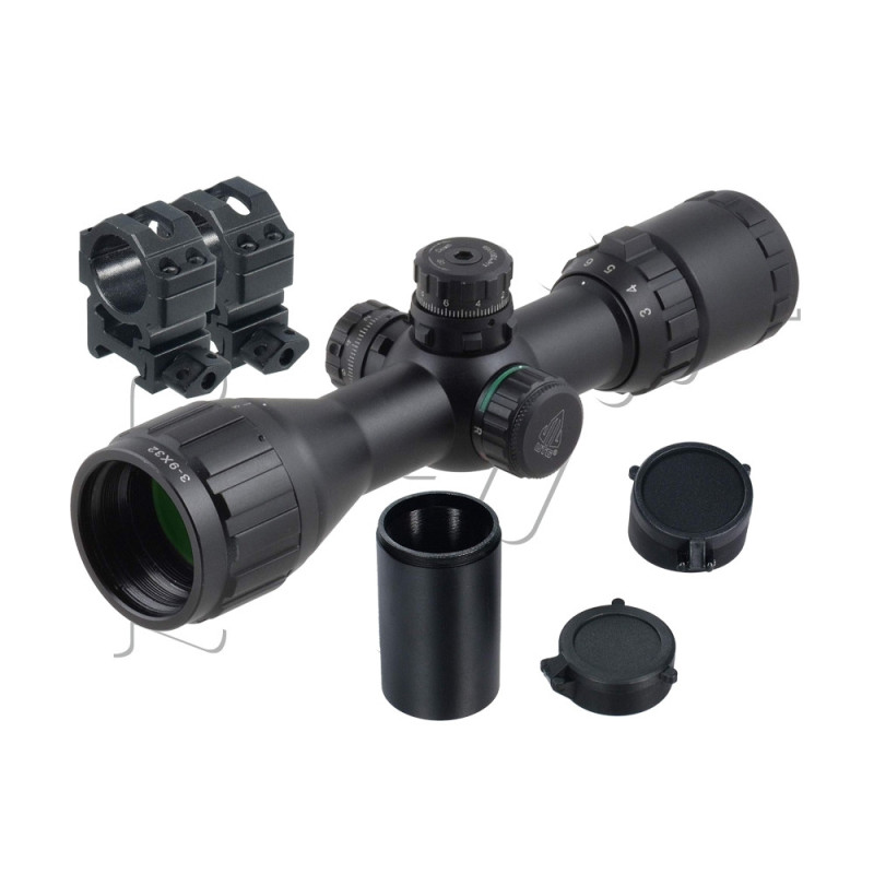 Lunette 3-9X32 COMPACT CQB SCOPE NEW GEN + ANNEAUX 22mm UTG