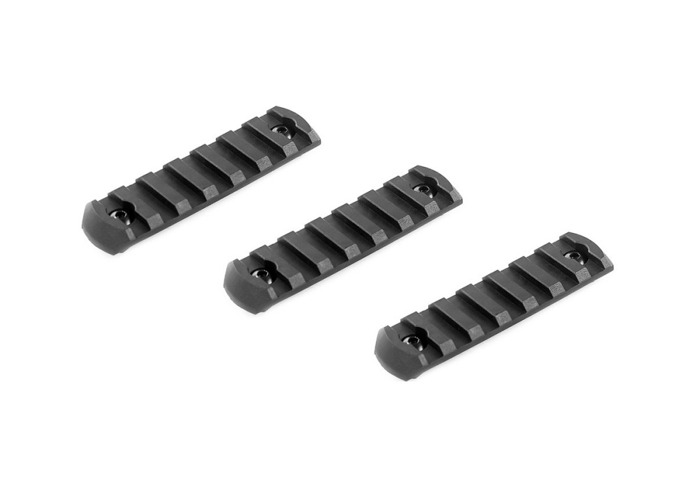 Rail PICATINNY PLAT ABS FIXATION M-LOK 7 SLOTS LONGUEUR 80mm ASG X3