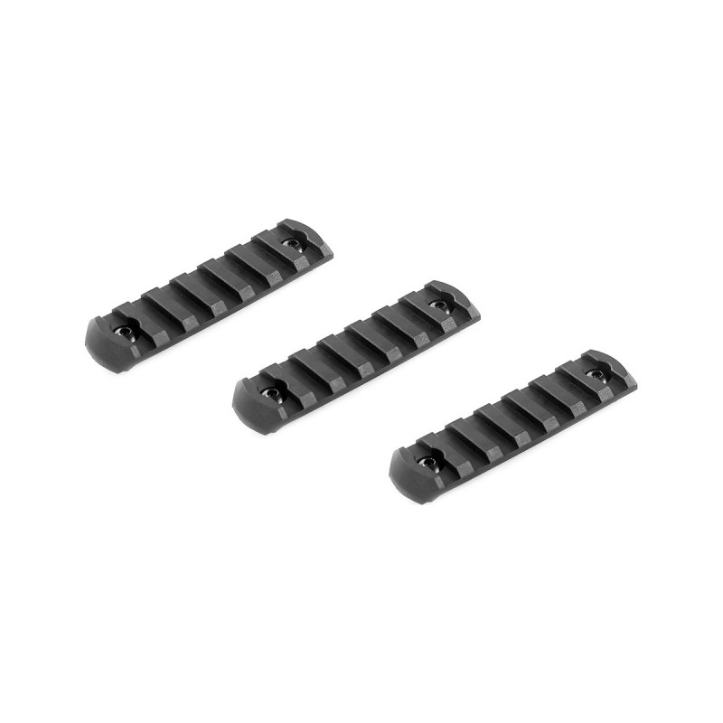 Rail PICATINNY PLAT ABS FIXATION M-LOK 7 SLOTS LONGUEUR 80mm ASG X3