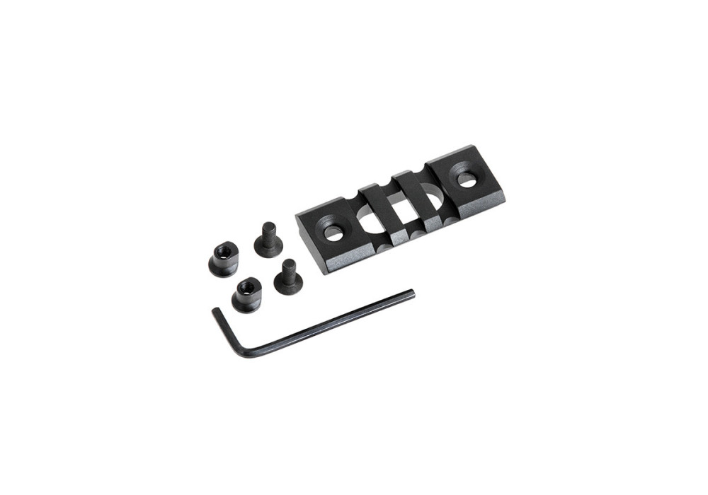 Rail PICATINNY PLAT METAL FIXATION KEYMOD 3 SLOTS LONGUEUR 52mm