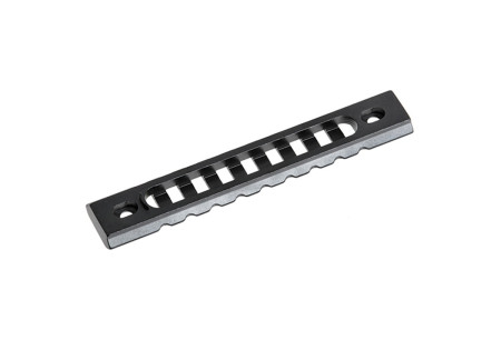 Rail PICATINNY PLAT METAL FIXATION KEYMOD 9 SLOTS LONGUEUR 123mm