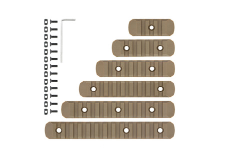 Rail PICATINNY PLAT ABS FIXATION KEYMOD M-LOK DARK EARTH ASSORTIMENT X6