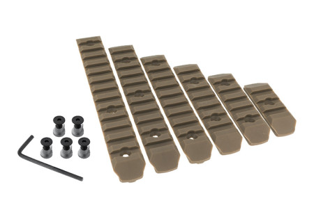 Rail PICATINNY PLAT ABS FIXATION KEYMOD TAN JJ AIRSOFT ASSORTIMENT X6