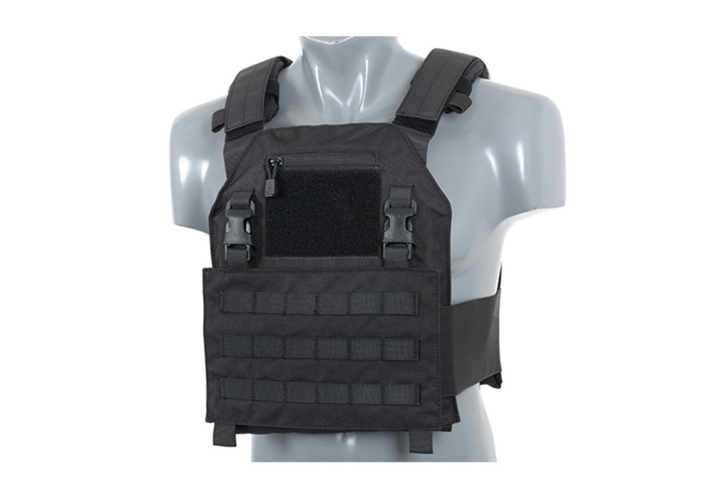 Veste TACTIQUE LOW PROFILE PLATE CARRIER 1000 DENIERS SYSTEME BOUCLE ET VELCRO BLACK