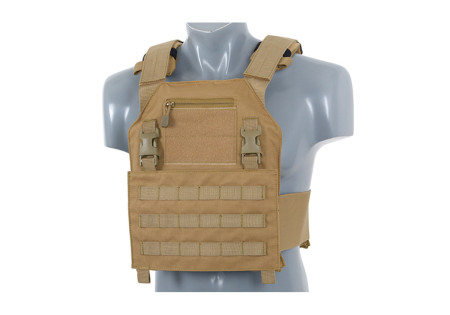 Veste TACTIQUE LOW PROFILE PLATE CARRIER 1000 DENIERS SYSTEME BOUCLE ET VELCRO TAN