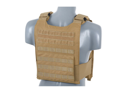 Veste TACTIQUE LOW PROFILE PLATE CARRIER 1000 DENIERS SYSTEME BOUCLE ET VELCRO TAN