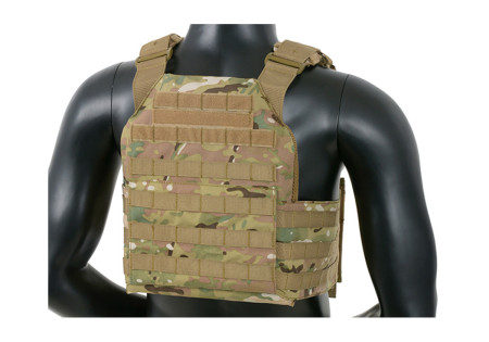 Veste TACTIQUE COMMANDEMENT PLATE CARRIER 1000 DENIERS SYSTEME BOUCLE ET VELCRO MULTICAM