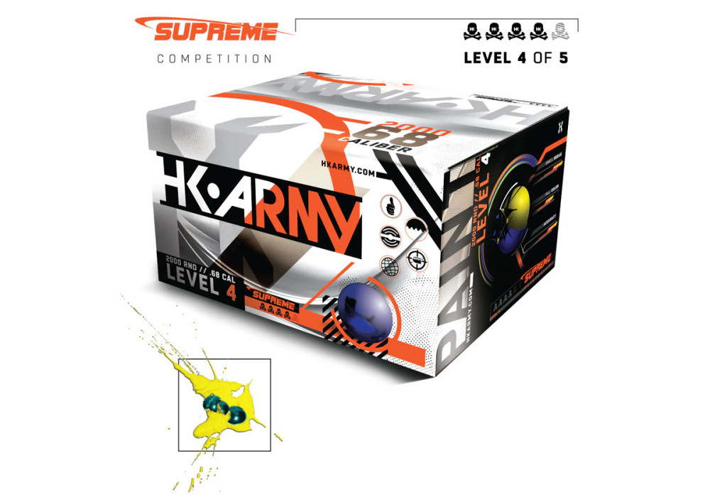 Carton de 2000 HK SUPREME COMPETITION LEVEL 4 CALIBRE 0.68 HK ARMY