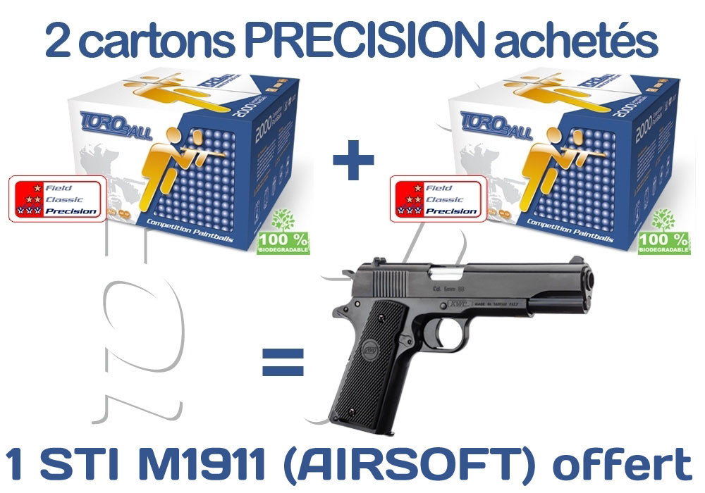 Offre 2 CARTONS TOROBALL PRECISION + STI M1911