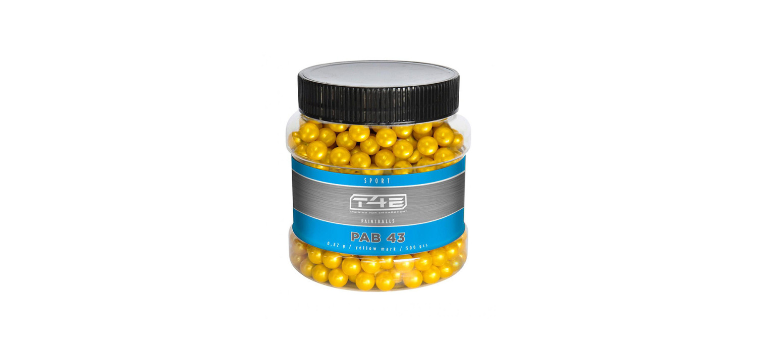 Billes 0.43 PEINTURE MARKINGBALL PAB43 T4E SPORT BIODEGRADABLE UMAREX YELLOW BOITE X500