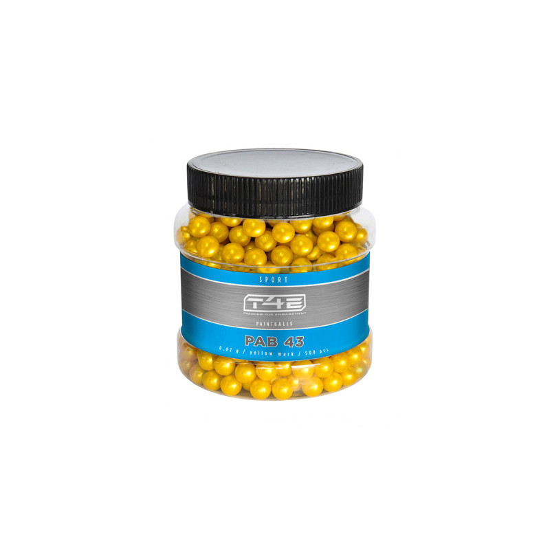 Billes 0.43 PEINTURE MARKINGBALL PAB43 T4E SPORT BIODEGRADABLE UMAREX YELLOW BOITE X500