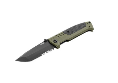 Couteau WALTHER PDP TANTO FOLDER SERRATED DENTELE OLIVE UMAREX