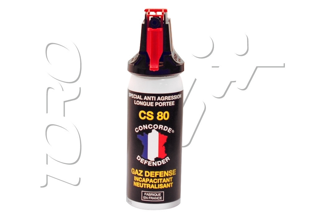 Aérosol lacrymogène GAZ CS 80 INCAPACITANT 50ML CONCORDE DEFENDER