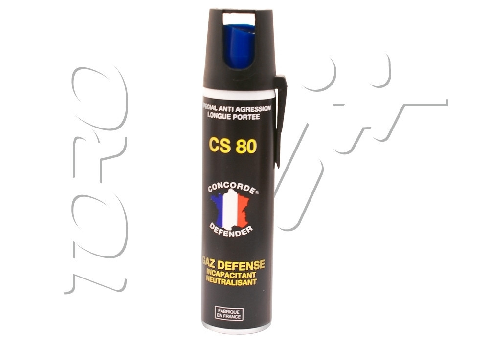 Aérosol lacrymogène GAZ CS 80 INCAPACITANT 75ML CONCORDE DEFENDER